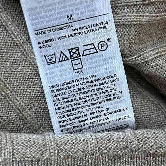 BANANA REPUBLIC Nezha Merino Wool Sleeveless Sweater Medium Beige Brown NEW Work - Picture 9 of 9